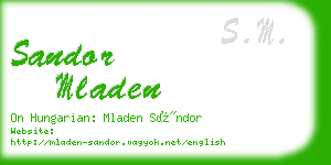 sandor mladen business card